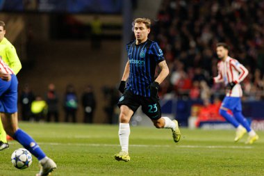 Atletico de Madrid ile Internazionale Milano (Maciej Rogowski / Ball Raw Images) arasındaki Şampiyonlar Ligi faz maçında Nicolo Barella görüldü.)