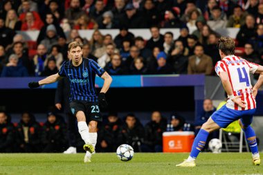 Atletico de Madrid ile Internazionale Milano (Maciej Rogowski / Ball Raw Images) arasındaki Şampiyonlar Ligi faz maçında Nicolo Barella görüldü.)