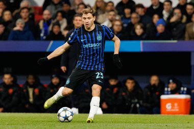 Atletico de Madrid ile Internazionale Milano (Maciej Rogowski / Ball Raw Images) arasındaki Şampiyonlar Ligi faz maçında Nicolo Barella görüldü.)