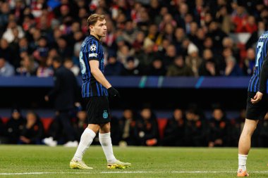Atletico de Madrid ile Internazionale Milano (Maciej Rogowski / Ball Raw Images) arasındaki Şampiyonlar Ligi faz maçında Nicolo Barella görüldü.)