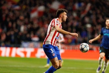 Matteo Ruggeri, Atletico de Madrid ile Internazionale Milano (Maciej Rogowski / Ball Raw Images) arasındaki Şampiyonlar Ligi faz maçında görüldü.)