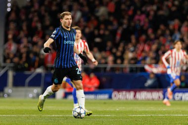 Atletico de Madrid ile Internazionale Milano (Maciej Rogowski / Ball Raw Images) arasındaki Şampiyonlar Ligi faz maçında Nicolo Barella görüldü.)