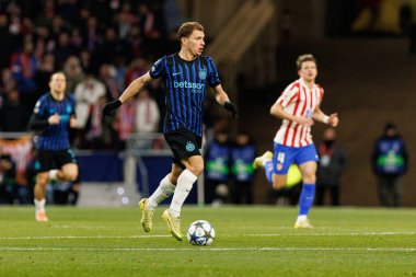 Atletico de Madrid ile Internazionale Milano (Maciej Rogowski / Ball Raw Images) arasındaki Şampiyonlar Ligi faz maçında Nicolo Barella görüldü.)
