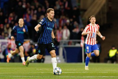 Atletico de Madrid ile Internazionale Milano (Maciej Rogowski / Ball Raw Images) arasındaki Şampiyonlar Ligi faz maçında Nicolo Barella görüldü.)