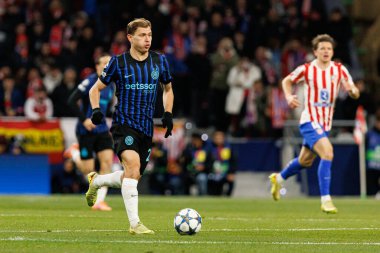 Atletico de Madrid ile Internazionale Milano (Maciej Rogowski / Ball Raw Images) arasındaki Şampiyonlar Ligi faz maçında Nicolo Barella görüldü.)