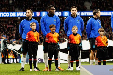 Şampiyonlar Ligi 'nde Atletico de Madrid ile Internazionale Milano (Maciej Rogowski / Ball Raw Images) arasında oynanan faz maçında Inter oyuncuları görülüyor)