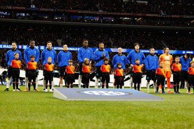 Şampiyonlar Ligi 'nde Atletico de Madrid ile Internazionale Milano (Maciej Rogowski / Ball Raw Images) arasında oynanan faz maçında Inter oyuncuları görülüyor)