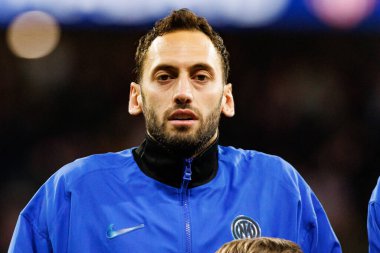 Hakan Calhanoğlu Atletico de Madrid ile Internazionale Milano (Maciej Rogowski / Ball Raw Images) arasındaki Şampiyonlar Ligi faz maçında görüldü.)