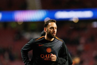 Hakan Calhanoğlu Atletico de Madrid ile Internazionale Milano (Maciej Rogowski / Ball Raw Images) arasındaki Şampiyonlar Ligi faz maçında görüldü.)