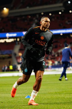 Manuel Akanji, Atletico de Madrid ile Internazionale Milano (Maciej Rogowski / Ball Raw Images) arasındaki Şampiyonlar Ligi faz maçında görüldü.)