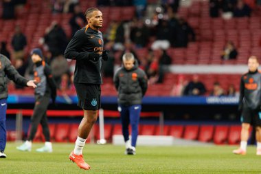 Manuel Akanji, Atletico de Madrid ile Internazionale Milano (Maciej Rogowski / Ball Raw Images) arasındaki Şampiyonlar Ligi faz maçında görüldü.)