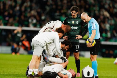 Players of both teams  seen during Liga Portugal game between teams of Sporting CP and CF Estrela Amadora  at Estadio Jose Alvalade (Maciej Rogowski/Ball Raw Images)
