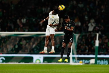 Estadio Jose Alvalade 'de (Maciej Rogowski / Ball Raw Images) Sporting CP ve CF Estrela Amadora takımları arasında Liga Portekiz maçı sırasında Abraham Marcus ve Matheus Reis görüldü.)