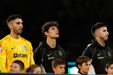 Rui Silva, Eduardo Quaresma and Goncalo Inacio  seen during Liga Portugal game between teams of Sporting CP and CF Estrela Amadora  at Estadio Jose Alvalade (Maciej Rogowski/Ball Raw Images)