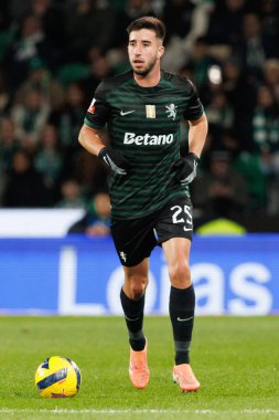   Goncalo Inacio, Liga Portekiz maçı sırasında Estadio Jose Alvalade (Maciej Rogowski / Ball Raw Images) takımları arasında Sporting CP ve CF Estrela Amadora arasında görüldü.)