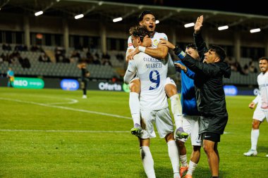 Marko Milovanoviç Marezi ve Nabil Touaizi, Estadio Belediyesi Rio Maior 'da (Maciej Rogowski / Ball Raw Images) oynayan Casa Pia ve FC Alverca takımları arasındaki Liga Portekiz maçında gol attıktan sonra kutlama yaparken görüldü.)