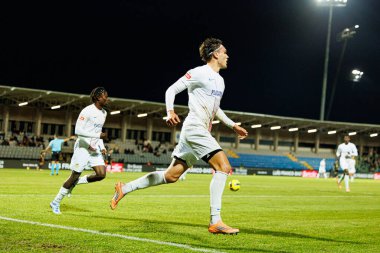 Marko Milovanoviç Marezi, Estadio Belediyesi Rio Maior 'daki Casa Pia ve FC Alverca takımları arasında oynanan Liga Portekiz maçında gol attıktan sonra kutlama yaparken görüldü (Maciej Rogowski / Ball Raw Images))