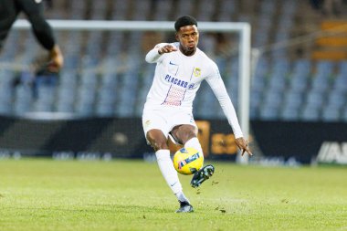 Julian Jose Martinez, Liga Portekiz maçı sırasında Estadio Belediyesi Rio Maior 'da Casa Pia ve FC Alverca takımları arasında görüldü (Maciej Rogowski / Ball Raw Images)