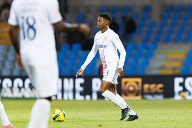 Julian Jose Martinez, Liga Portekiz maçı sırasında Estadio Belediyesi Rio Maior 'da Casa Pia ve FC Alverca takımları arasında görüldü (Maciej Rogowski / Ball Raw Images)