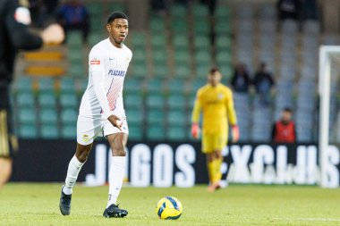 Julian Jose Martinez, Liga Portekiz maçı sırasında Estadio Belediyesi Rio Maior 'da Casa Pia ve FC Alverca takımları arasında görüldü (Maciej Rogowski / Ball Raw Images)