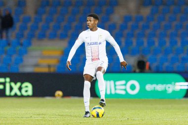 Julian Jose Martinez, Liga Portekiz maçı sırasında Estadio Belediyesi Rio Maior 'da Casa Pia ve FC Alverca takımları arasında görüldü (Maciej Rogowski / Ball Raw Images)
