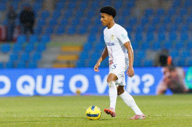 Francisco Chissumba, Liga Portekiz maçı sırasında Estadio Belediyesi Rio Maior 'daki Casa Pia ve FC Alverca takımları arasında görüldü (Maciej Rogowski / Ball Raw Images)