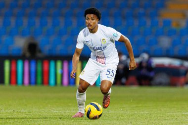 Francisco Chissumba, Liga Portekiz maçı sırasında Estadio Belediyesi Rio Maior 'daki Casa Pia ve FC Alverca takımları arasında görüldü (Maciej Rogowski / Ball Raw Images)