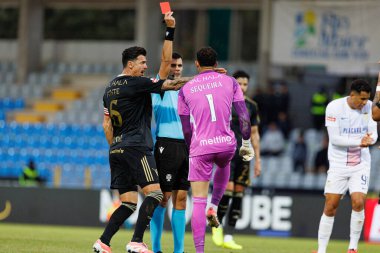 Jose Fonte, Ricardo Baixinho ve Patrick Sequeira, Liga Portekiz maçında Estadio Belediyesi Rio Maior 'daki Casa Pia ve FC Alverca takımları arasında görüldü (Maciej Rogowski / Ball Raw Images)