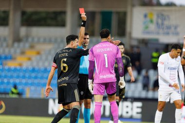Jose Fonte, Ricardo Baixinho ve Patrick Sequeira, Liga Portekiz maçında Estadio Belediyesi Rio Maior 'daki Casa Pia ve FC Alverca takımları arasında görüldü (Maciej Rogowski / Ball Raw Images)