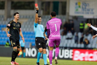 Jose Fonte, Ricardo Baixinho ve Patrick Sequeira, Liga Portekiz maçında Estadio Belediyesi Rio Maior 'daki Casa Pia ve FC Alverca takımları arasında görüldü (Maciej Rogowski / Ball Raw Images)