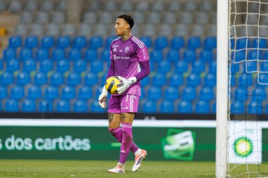 Patrick Sequeira, Liga Portekiz maçı sırasında Estadio Belediyesi Rio Maior 'daki Casa Pia ve FC Alverca takımları arasında görüldü (Maciej Rogowski / Ball Raw Images)