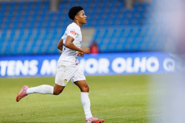Francisco Chissumba, Liga Portekiz maçı sırasında Estadio Belediyesi Rio Maior 'daki Casa Pia ve FC Alverca takımları arasında görüldü (Maciej Rogowski / Ball Raw Images)