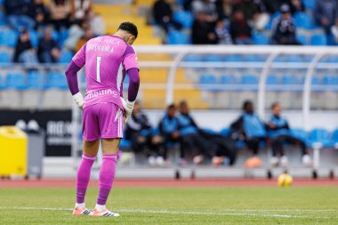 Patrick Sequeira, Liga Portekiz maçı sırasında Estadio Belediyesi Rio Maior 'daki Casa Pia ve FC Alverca takımları arasında görüldü (Maciej Rogowski / Ball Raw Images)