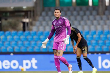 Patrick Sequeira, Liga Portekiz maçı sırasında Estadio Belediyesi Rio Maior 'daki Casa Pia ve FC Alverca takımları arasında görüldü (Maciej Rogowski / Ball Raw Images)