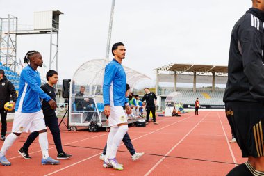 Lincoln ve Nabil Touaizi, Liga Portekiz maçı sırasında Estadio Belediyesi Rio Maior 'daki Casa Pia ve FC Alverca takımları arasında görüldü (Maciej Rogowski / Ball Raw Images)