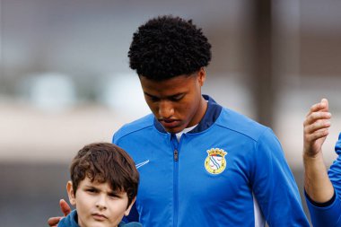 Francisco Chissumba, Liga Portekiz maçı sırasında Estadio Belediyesi Rio Maior 'daki Casa Pia ve FC Alverca takımları arasında görüldü (Maciej Rogowski / Ball Raw Images)