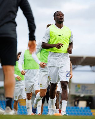 Sabit Abdulai, Liga Portekiz maçı sırasında Estadio Belediyesi Rio Maior 'daki Casa Pia ve FC Alverca takımları arasında görüldü (Maciej Rogowski / Ball Raw Images)