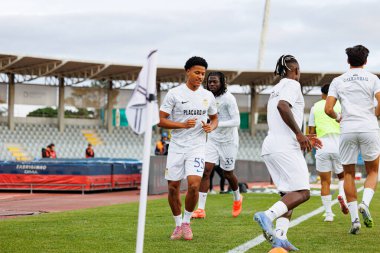 Francisco Chissumba, Liga Portekiz maçı sırasında Estadio Belediyesi Rio Maior 'daki Casa Pia ve FC Alverca takımları arasında görüldü (Maciej Rogowski / Ball Raw Images)