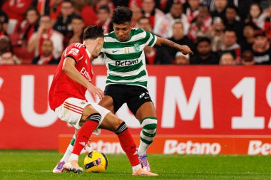 Amar Dediç ve Alisson Santos Liga Portekiz maçı sırasında SL Benfica ve Sporting CP (Maciej Rogowski / Ball Raw Images)
