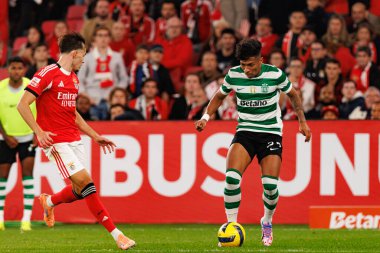 Amar Dediç ve Alisson Santos Liga Portekiz maçı sırasında SL Benfica ve Sporting CP (Maciej Rogowski / Ball Raw Images)