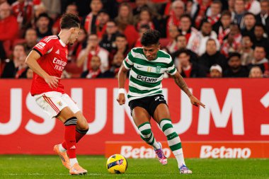 Amar Dediç ve Alisson Santos Liga Portekiz maçı sırasında SL Benfica ve Sporting CP (Maciej Rogowski / Ball Raw Images)