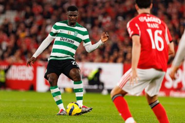 Ousmane Diomande, Liga Portekiz maçı sırasında SL Benfica ve Sporting CP (Maciej Rogowski / Ball Raw Images) arasında görüldü)