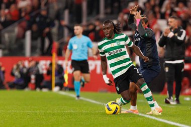 Liga Portekiz maçında SL Benfica ve Sporting CP (Maciej Rogowski / Ball Raw Images) arasında Geovany Quenda görüldü)