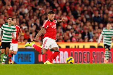 Nicolas Otamendi, Liga Portekiz maçında SL Benfica ve Sporting CP (Maciej Rogowski / Ball Raw Images) arasında görüldü)