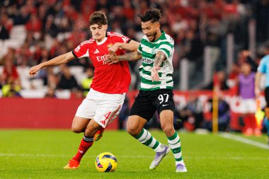 Luis Suarez ve Antonio Silva, Liga Portekiz maçı sırasında SL Benfica ve Sporting CP (Maciej Rogowski / Ball Raw Images) arasında görüldü.)