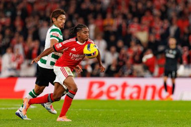 Hidemasa Morita ve Leandro Barreiro, Liga Portekiz maçı sırasında SL Benfica ve Sporting CP (Maciej Rogowski / Ball Raw Images) arasında görüldü.)