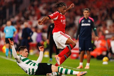 Ivan Fresneda ve Leandro Barreiro, Liga Portekiz maçı sırasında SL Benfica ve Sporting CP (Maciej Rogowski / Ball Raw Images) arasında görüldü.)