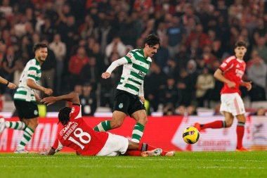 Leandro Barreiro ve Francisco Trincao Liga Portekiz maçı sırasında SL Benfica ve Sporting CP (Maciej Rogowski / Ball Raw Images)