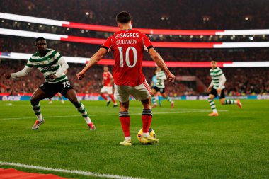 Georgiy Sudakov, Liga Portekiz maçında SL Benfica ve Sporting CP (Maciej Rogowski / Ball Raw Images) arasında görüldü)