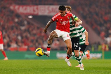 Richard Rios ve Morten Hjulmand, Liga Portekiz maçı sırasında SL Benfica ve Sporting CP (Maciej Rogowski / Ball Raw Images) arasında görüldü.)